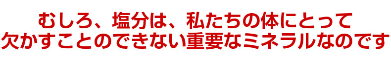 むしろ、塩分は、私たちの体にとって