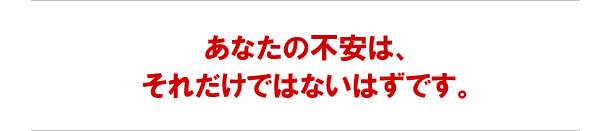 ���Ȃ��̕s���́A���ꂾ���ł͂Ȃ��͂��ł��B